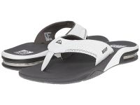 2016 Reef Flip Flops Sandals for Men - Fanning - Grey/White On Sale